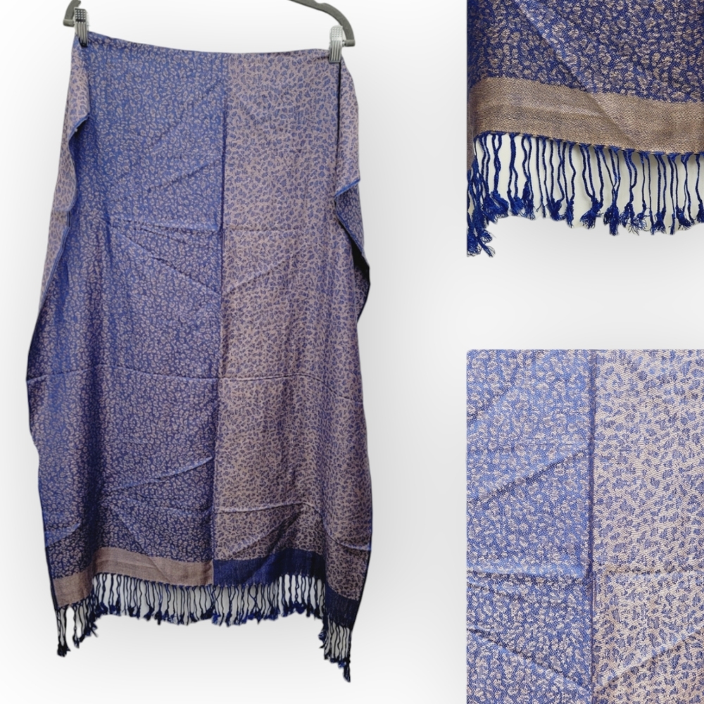 TURKISH long wrap/scarf in Leopard print, 2 tone Pashmina